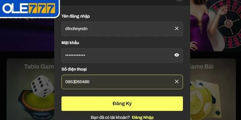 Điều kiện cần thiết để tham gia Đăng ký OLE777
