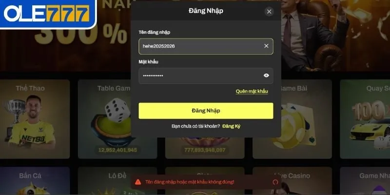 Giải mã các lỗi thường gặp khi Đăng nhập Ole777