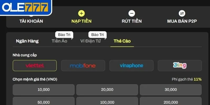 Những vấn đề thường gặp khi nạp tiền OLE777 và cách khắc phục