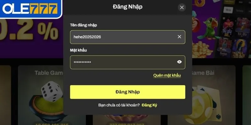 Quy trình Đăng nhập Ole777 nhanh gọn trên mọi thiết bị